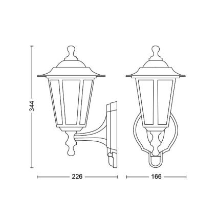 Philips - Vanjska zidna svjetiljka sa senzorom 1xE27/60W/230V IP44