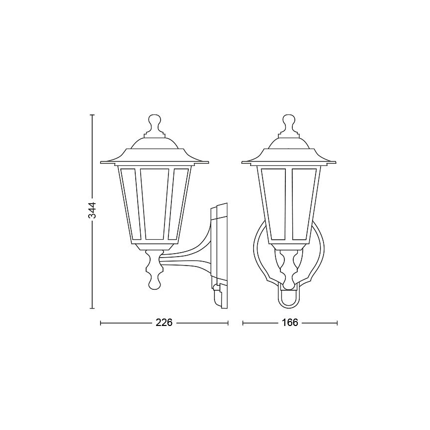 Philips - Vanjska zidna svjetiljka sa senzorom 1xE27/60W/230V IP44
