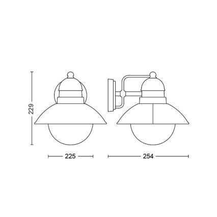 Philips - Vanjska zidna svjetiljka 1xE27/60W/230V IP44