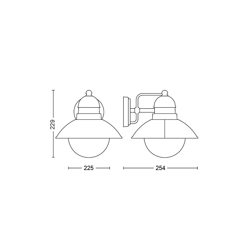 Philips - Vanjska zidna svjetiljka 1xE27/60W/230V IP44