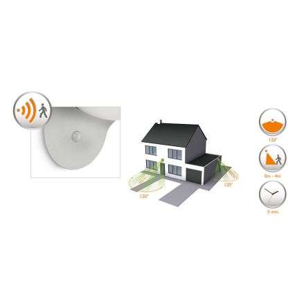 Philips 17808/87/16 - LED Solarna svjetiljka sa senzorom za pokret i dan/noć MYGARDEN DUSK 1xLED/1W/3,7V 2200 mAh IP44