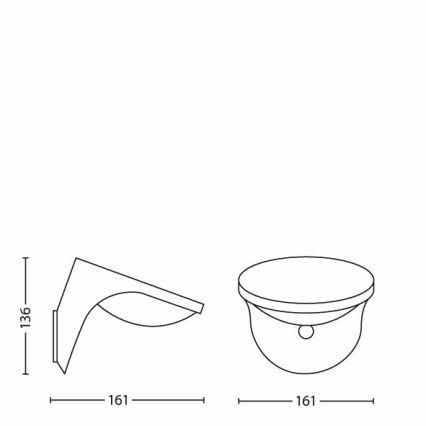 Philips 17808/87/16 - LED Solarna svjetiljka sa senzorom za pokret i dan/noć MYGARDEN DUSK 1xLED/1W/3,7V 2200 mAh IP44