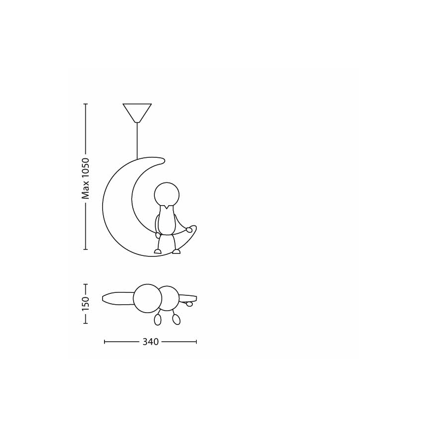 Philips 40092/34/16 - Dječja stropna svjetiljka LUNARDO 1xE27/12W230V II. kvaliteta