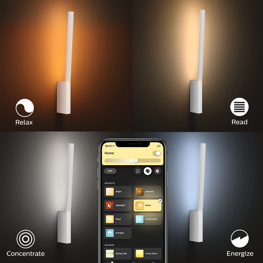 Philips - LED RGBW Prigušiva zidna svjetiljka Hue LIANE White And Color Ambiance 1xLED/12W/230V