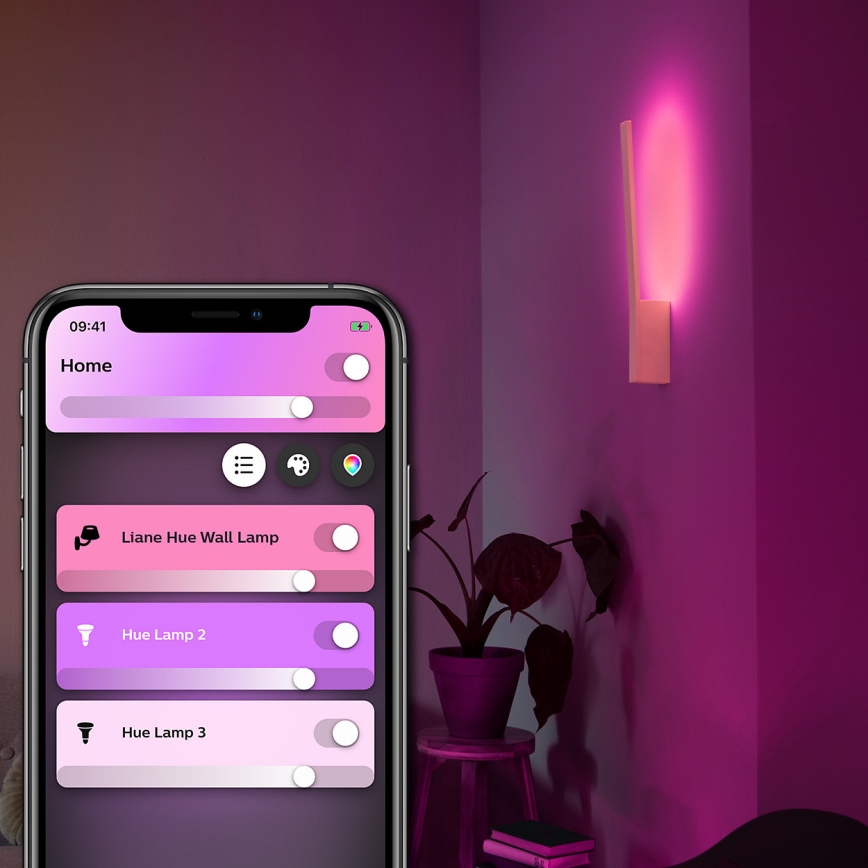 Philips - RGBW LED zidna svjetiljka Hue LIANE White And Color Ambiance, s mogućnošću prigušivanja, LED/12W/230V