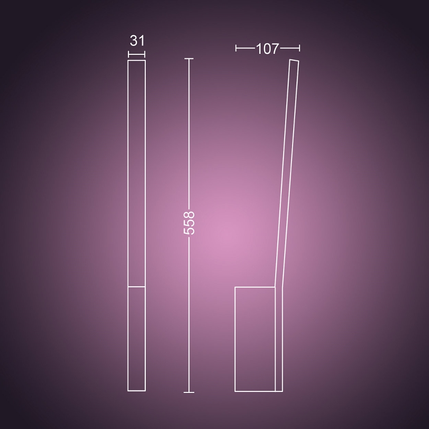 Philips - RGBW LED zidna svjetiljka Hue LIANE White And Color Ambiance, s mogućnošću prigušivanja, LED/12W/230V