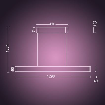 Philips -  LED RGBW Prigušivi luster na sajli Hue ENSIS White And Color Ambiance 2xLED/39W/230V