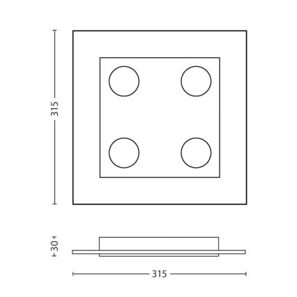 Philips 40925/30/16 - LED Stropna svjetiljka INSTYLE MATRIX 4xLED/4,5W/230V
