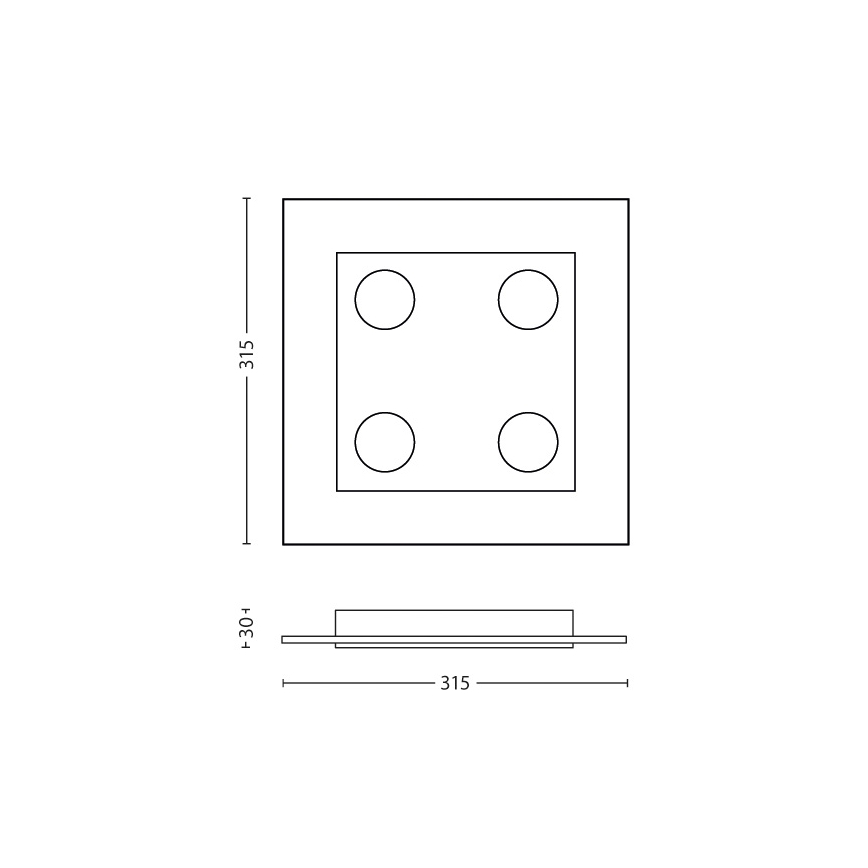 Philips 40925/30/16 - LED Stropna svjetiljka INSTYLE MATRIX 4xLED/4,5W/230V