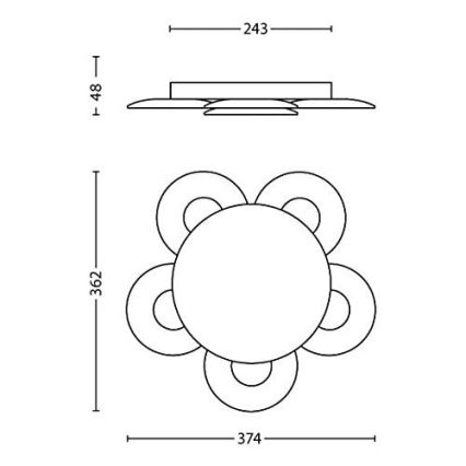 Philips 40970/48/16 - LED Prigušiva stropna svjetiljka VAGA LED/15W/230V