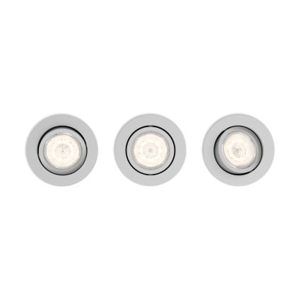 Philips 50113/87/P0 - SET 3x LED Prigušiva ugradbena svjetiljka CASEMENT LED/4,5W/230V