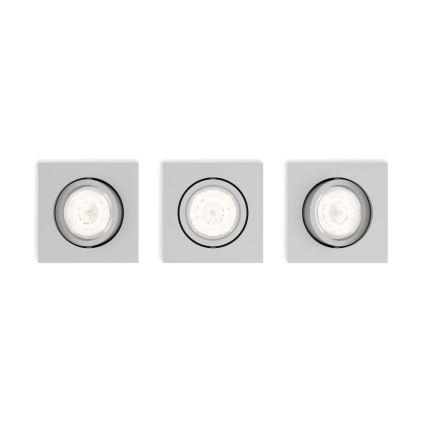 Philips 50123/87/P0 - SET 3x LED Prigušiva ugradbena svjetiljka CASEMENT LED/4,5W/230V