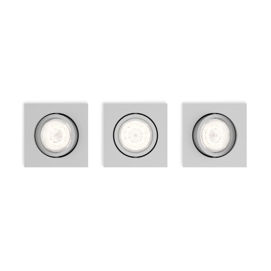 Philips 50123/87/P0 - SET 3x LED Prigušiva ugradbena svjetiljka CASEMENT LED/4,5W/230V