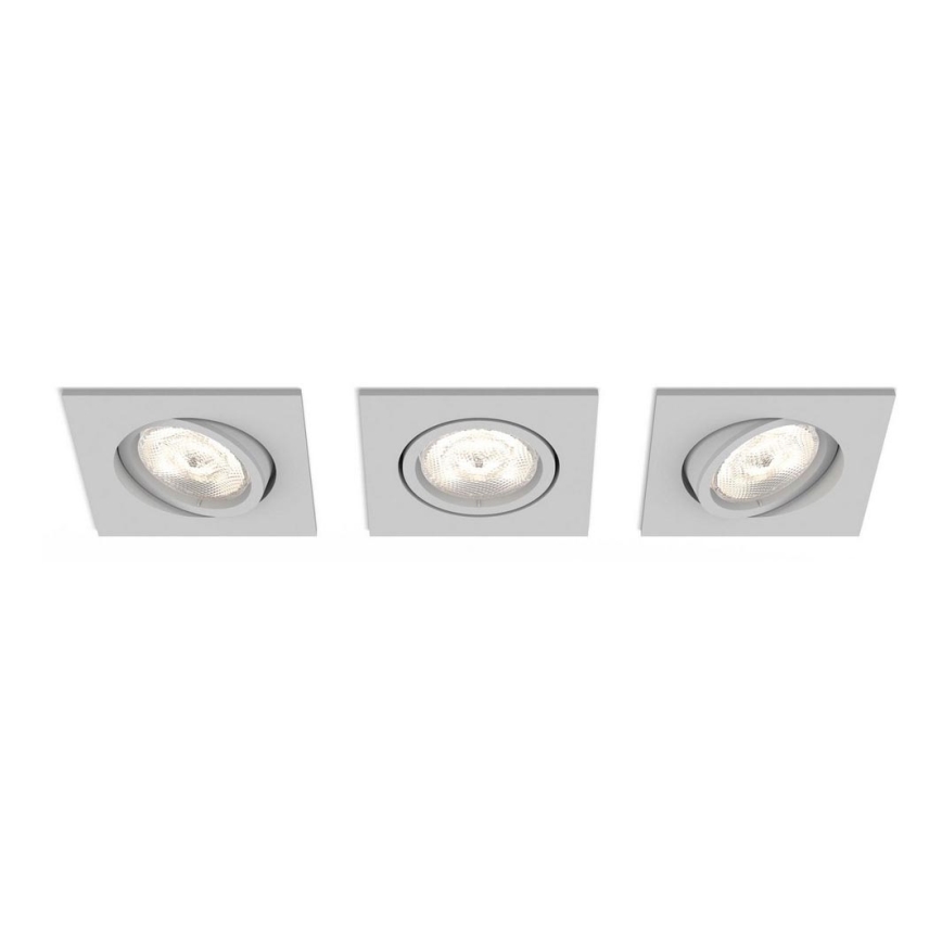 Philips 50123/87/P0 - SET 3x LED Prigušiva ugradbena svjetiljka CASEMENT LED/4,5W/230V