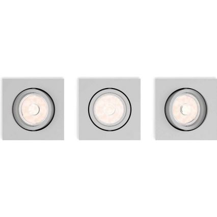 Philips 50193/87/PN - SET 3x Ugradbena svjetiljka ENNEPER 1xGU10/5,5W/230V