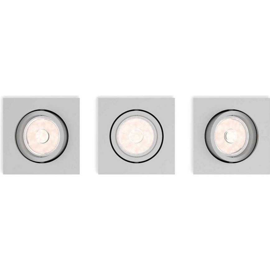 Philips 50193/87/PN - SET 3x Ugradbena svjetiljka ENNEPER 1xGU10/5,5W/230V