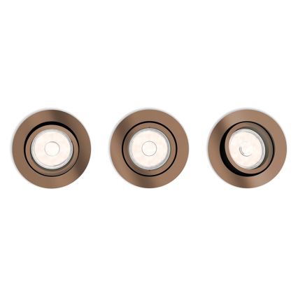 Philips 50393/05/PN - SET 3x Ugradbena svjetiljka DONEGAL 1xGU10/5,5W/230V