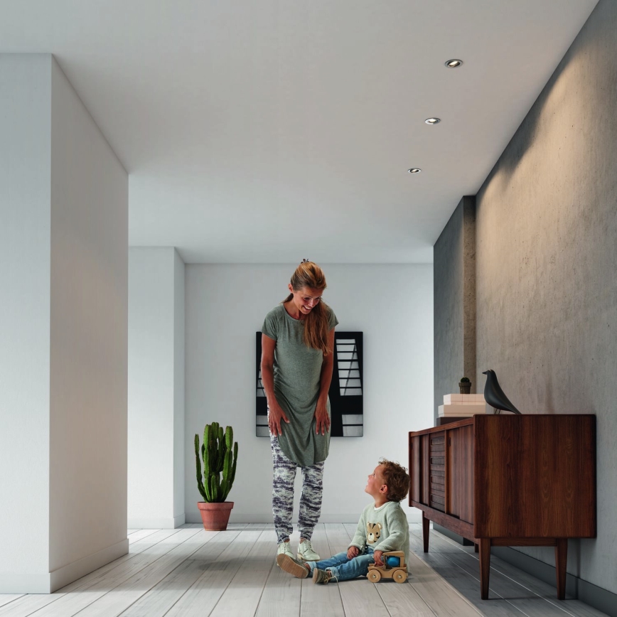 Philips - SET 3x LED RGBW prigušivo ugradno stropno svjetlo 1xGU10/4,8W/230V sjajni krom + daljinsko upravljanje