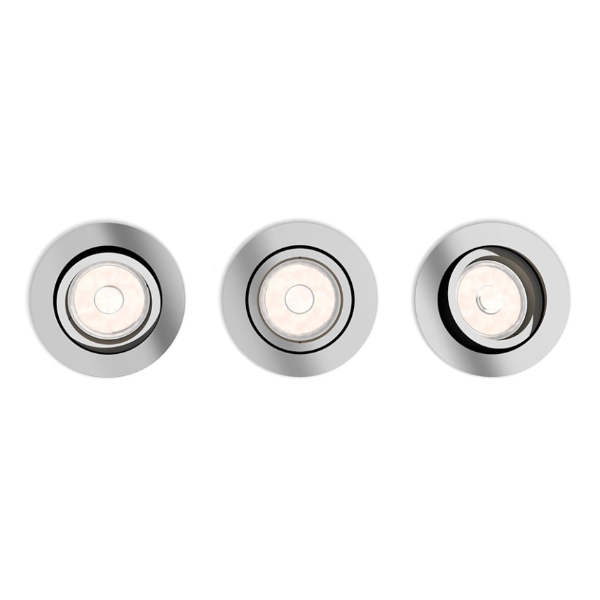 Philips - SET 3x Ugradbena svjetiljka 1xGU10/5,5W/230V sjajni krom