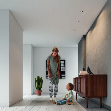 Philips - SET 3x LED RGBW prigušivo ugradno stropno svjetlo 1xGU10/4,8W/230V matni krom + daljinski upravljač