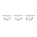 Philips 50393/31/P0 - SET 3x LED Prigušiva ugradbena svjetiljka SHELLBARK Warm Glow 1xLED/4,5W/230V 2200-2700K