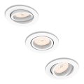 Philips 50393/31/PN - Set od 3 ugradne stropne svjetiljke DONEGAL, 1x GU10/5,5W/230V