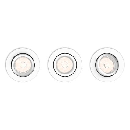 Philips 50393/31/PN - Set od 3 ugradne stropne svjetiljke DONEGAL, 1x GU10/5,5W/230V