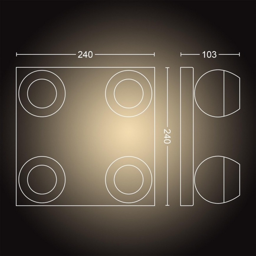 Philips - LED Prigušiva reflektorska svjetiljka Hue BUCKRAM 4xGU10/5W/230V