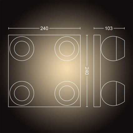 Philips - LED prigušivo reflektorsko svjetlo Hue BUCKRAM 4xGU10/5W/230V + daljinski upravljač