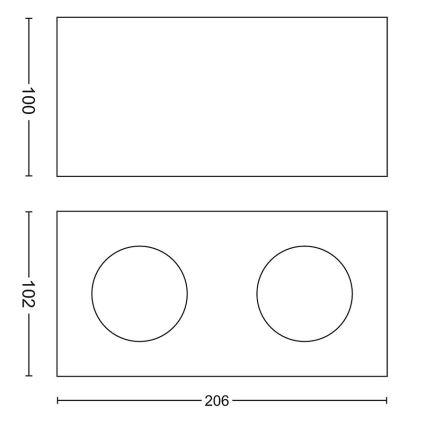 Philips 50492/31/P0 - LED Prigušiva reflektorska svjetiljka MYLIVING BOX 2xLED/4,5W/230V