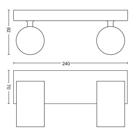 Philips - Stropna svjetiljka 2xGU10/5,5W/230V