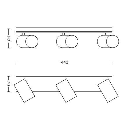 Philips 50593/30/PN - Stropna svjetiljka MYLIVING KOSIPO 3xGU10/10W/230V