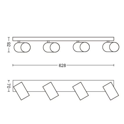 Philips - Stropna svjetiljka 4xGU10/5,5W/230V