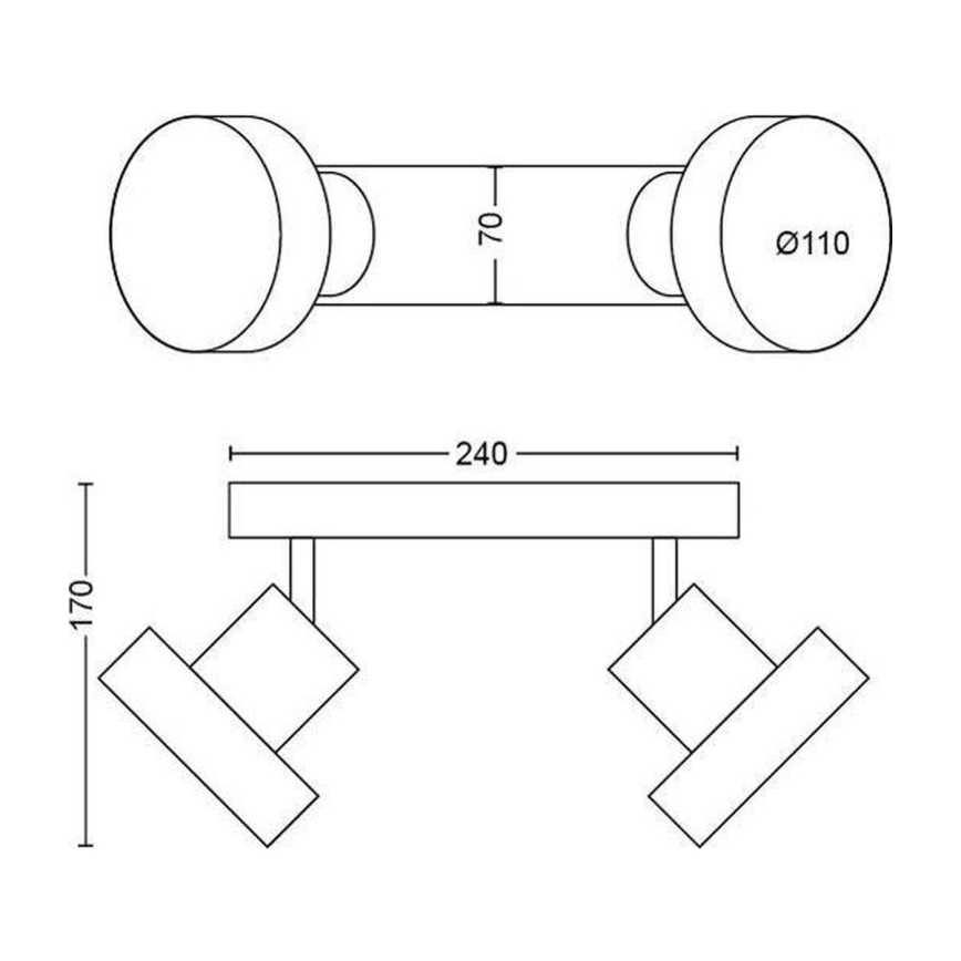Philips 50602/30/P0 - LED Prigušiva reflektorska svetiljka BUKKO 2xLED/4,5W/230V
