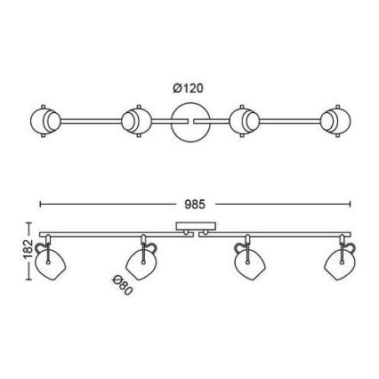 Philips 50614/30/P0 - LED Reflektorska svjetiljka RIVANO 4xLED/4,3W/230V