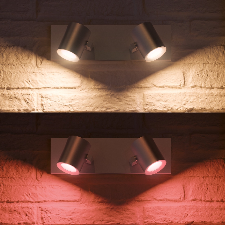 Philips - LED RGBW Prigušiva reflektorska svjetiljka Hue ARGENA 2xGU10/5,7W/230V