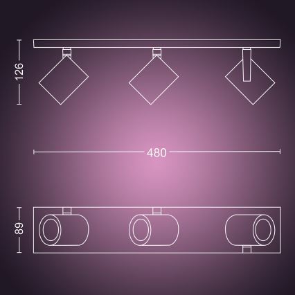 Philips - LED RGBW Prigušiva reflektorska svjetiljka Hue ARGENA 3xGU10/5,7W/230V