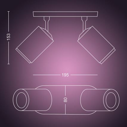 Philips - LED RGBW Prigušiva reflektorska svjetiljka Hue FUGATO 2xGU10/5,7W/230V