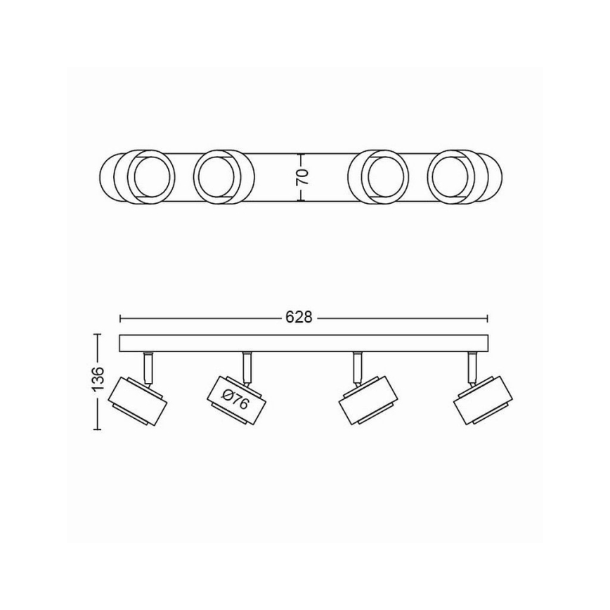 Philips 50654/30/P0 - LED Reflektorska svjetiljka FERANO 4xLED/4,3W/230V
