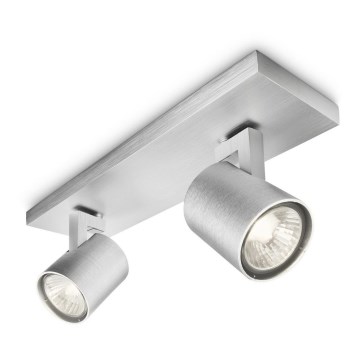 Philips 53092/48/16 - Stropna svjetiljka RUNNER srebrno 2xGU10/35W/230V
