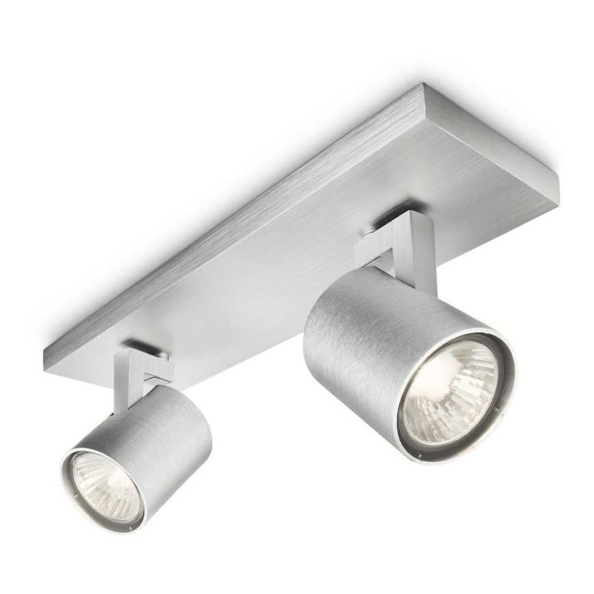 Philips 53092/48/16 - Stropna svjetiljka RUNNER srebrno 2xGU10/35W/230V