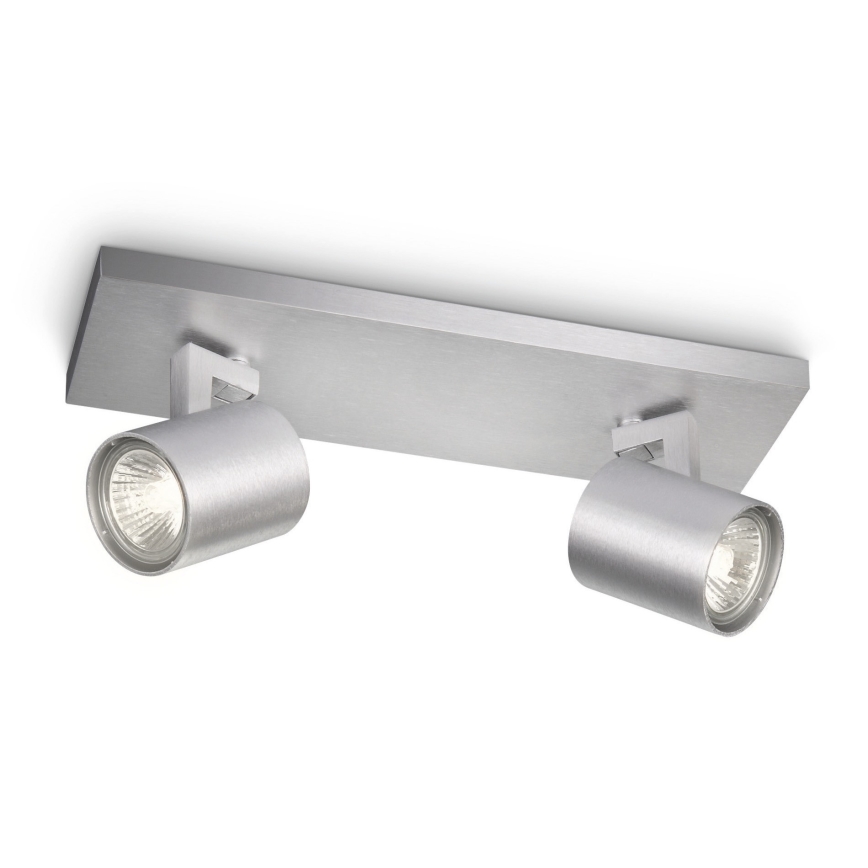Philips 53092/48/16 - Stropna svjetiljka RUNNER srebrno 2xGU10/35W/230V