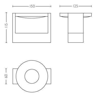 Philips 53150/48/P0 - LED Prigušiva zidna svjetiljka PARTICON LED/4,5W/230V