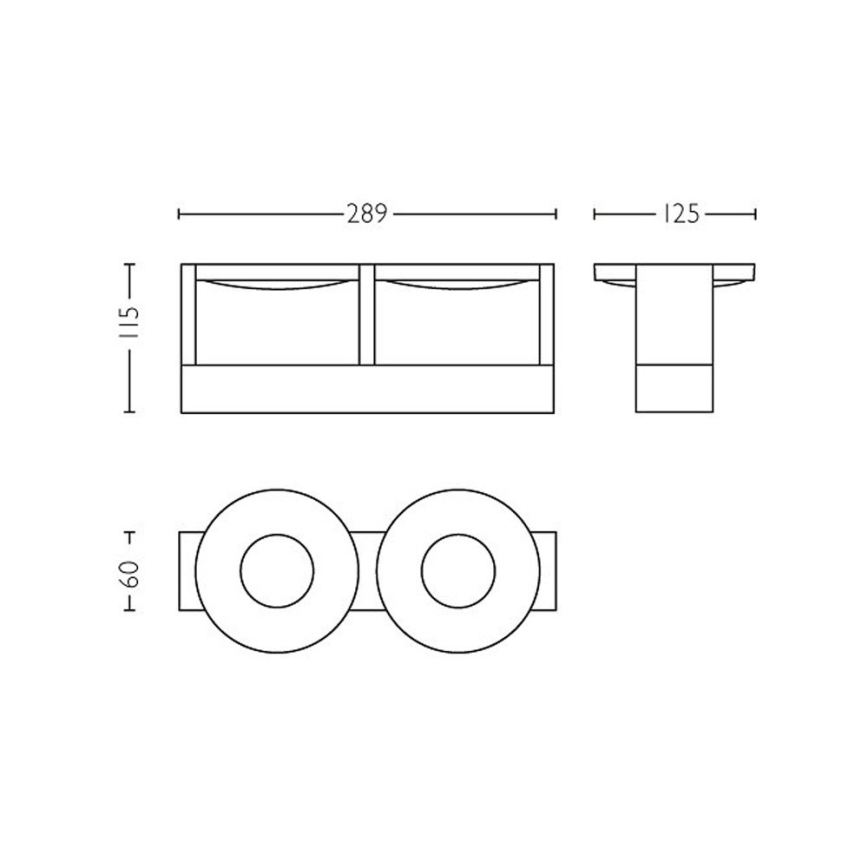 Philips 53152/48/P0 - LED Reflektorska svjetiljka PARTICON 2xLED/4,5W/230V