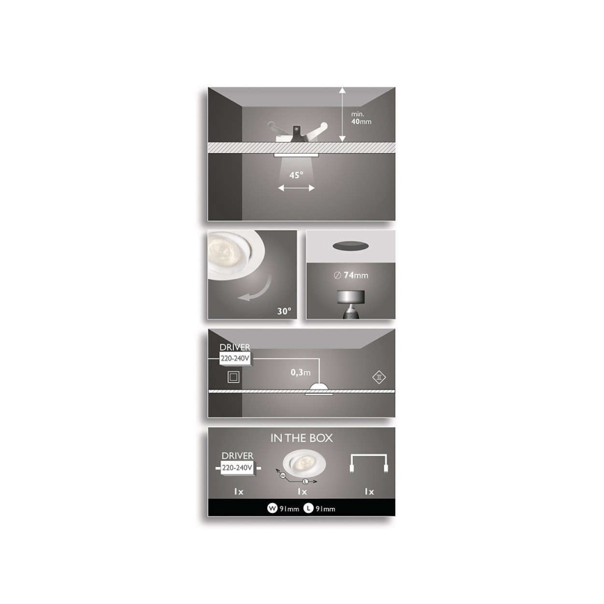 Philips 59031/31/16 - LED Reflektorska ugradbena svjetiljka  MYLIVING ELLIPSE LED/4W bijela
