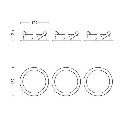 Philips - SET 3x LED Prigušiva ugradbena svjetiljka LED/4,5W/230V