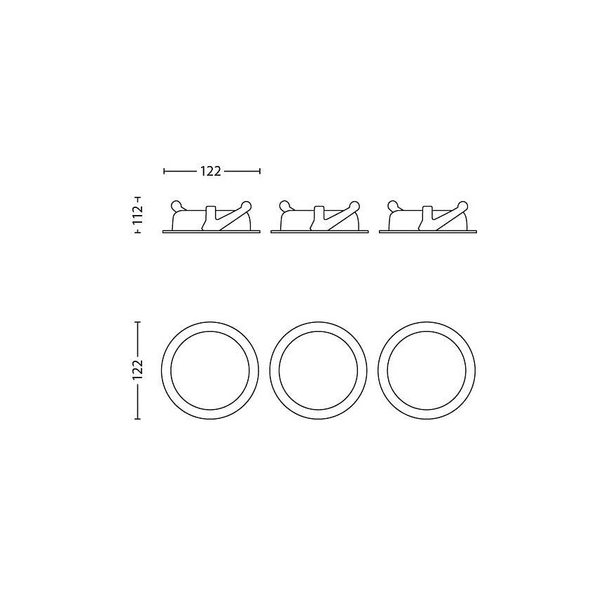 Philips - SET 3x LED Prigušiva ugradbena svjetiljka LED/4,5W/230V