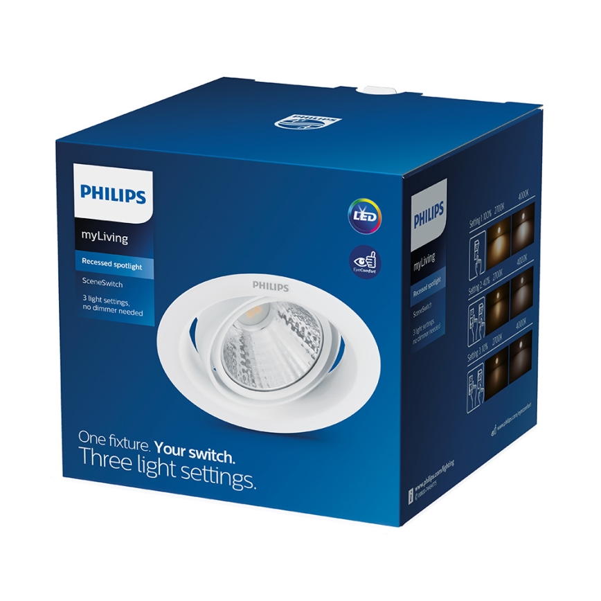 Philips - LED ugradna stropna svjetiljka s mogućnošću prigušivanja SCENE SWITCH LED/3W/230V 4000K