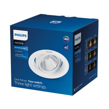 Philips - LED zatemnjivo ugradno stropno svjetlo SCENE SWITCH LED/7W/230V 4000K