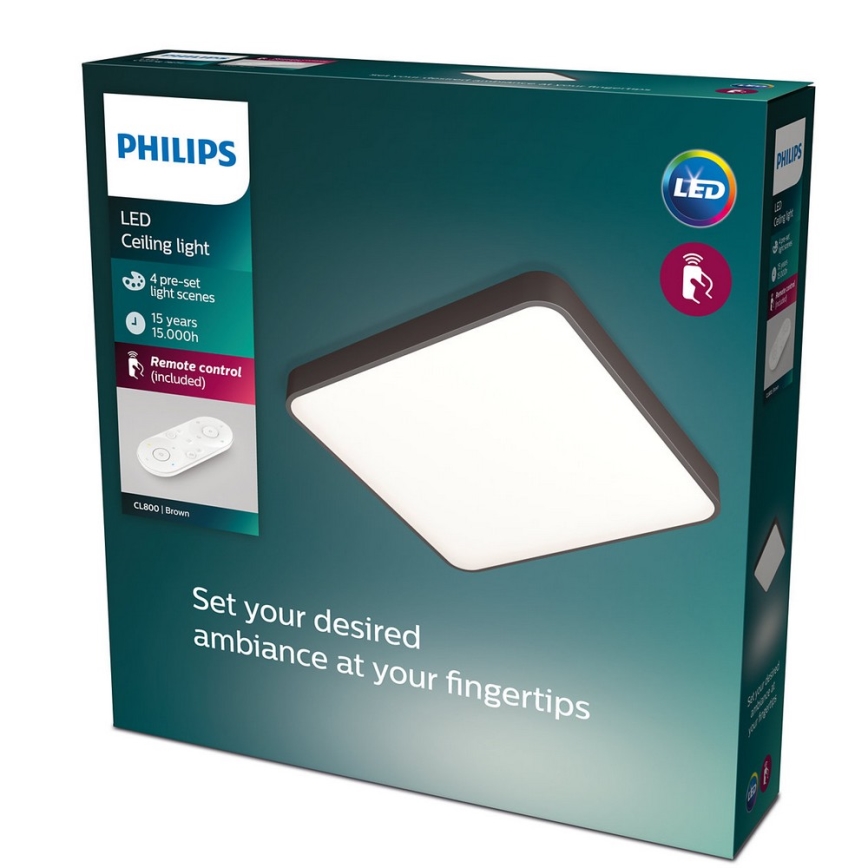 Philips 60261/43/P5 - LED Prigušiva stropna svjetiljka BROWN 1xLED/32W/230V + DO